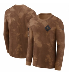 Men's Dallas Cowboys 2023 Brown Salute To Service Long Sleeve T Shirt