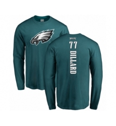 Philadelphia Eagles #77 Andre Dillard Green Backer Long Sleeve T-Shirt