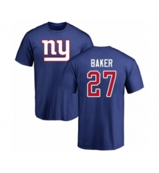 Football New York Giants #27 Deandre Baker Royal Blue Name & Number Logo T-Shirt