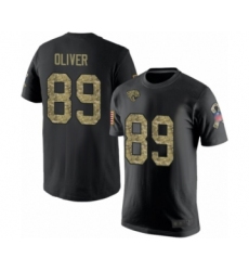 Football Men's Jacksonville Jaguars #89 Josh Oliver Black Camo Salute to Service T-Shirt