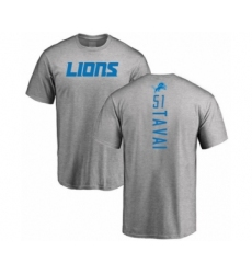 Football Detroit Lions #51 Jahlani Tavai Ash Backer T-Shirt