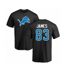 Football Detroit Lions #83 Jesse James Black Name & Number Logo T-Shirt