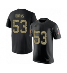 Football Men's Carolina Panthers #53 Brian Burns Black Camo Salute to Service T-Shirt