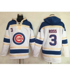 Cubs #3 David Ross White Sawyer Hooded Sweatshirt MLB Hoodie