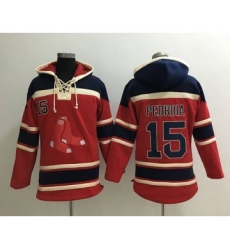 Men's Boston Red Sox #15 Dustin Pedroia Red Baseball MLB Hoodie