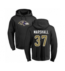 Football Baltimore Ravens #37 Iman Marshall Black Name & Number Logo Pullover Hoodie