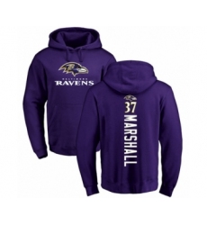 Football Baltimore Ravens #37 Iman Marshall Purple Backer Pullover Hoodie