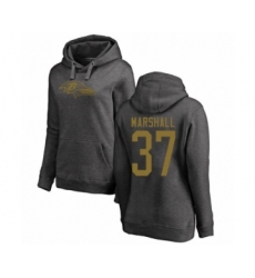 Football Women's Baltimore Ravens #37 Iman Marshall Ash One Color Pullover Hoodie
