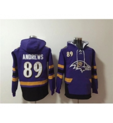 Men's Baltimore Ravens #89 Mark Andrews Ageless Must-Have Lace-Up Pullover Hoodie