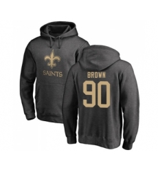 Football New Orleans Saints #90 Malcom Brown Ash One Color Pullover Hoodie