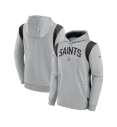 Men's New Orleans Saints Gray Sideline Stack Performance Pullover Hoodie