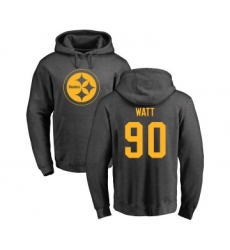 Football Pittsburgh Steelers #90 T. J. Watt Ash One Color Pullover Hoodie