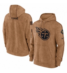 Men's Tennessee Titans Nike Brown 2023 Salute To Service Club Pullover Hoodie