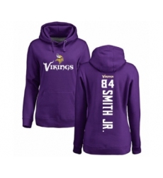 Football Women's Minnesota Vikings #84 Irv Smith Jr. Purple Backer Pullover Hoodie