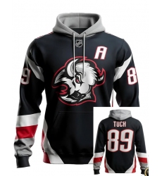 Men's Buffalo Sabres #89 Alex Tuch Black 2025-2026 With A Patch Alternate Stitched Hoodie