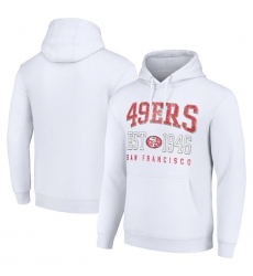 Men's San Francisco 49ers White Throwback Logo Pullover Hoodie
