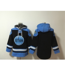 Men's Utah Hockey Club Blank Black Blue Ageless Must-Have Lace-Up Pullover Hoodie