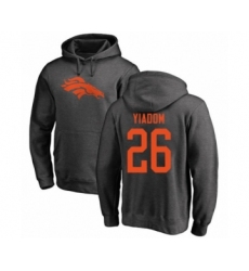 Football Denver Broncos #26 Isaac Yiadom Ash One Color Pullover Hoodie