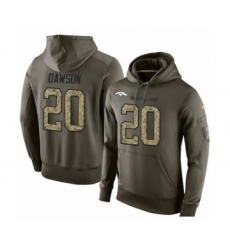 Football Men's Denver Broncos #20 Duke Dawson Green Salute To Service Pullover Hoodie