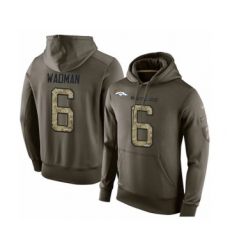 Football Men's Denver Broncos #6 Colby Wadman Green Salute To Service Pullover Hoodie