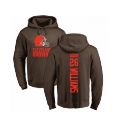 Football Cleveland Browns #26 Greedy Williams Brown Backer Pullover Hoodie