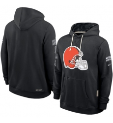 Men's Cleveland Browns Black 2026 Salute to Service Sideline Dri-FIT Pullover Hoodie