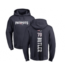Football New England Patriots #70 Adam Butler Navy Blue Backer Pullover Hoodie