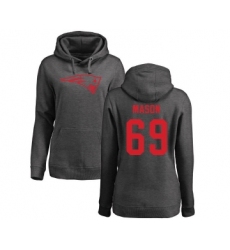 Football Women's New England Patriots #69 Shaq Mason Ash One Color Pullover Hoodie