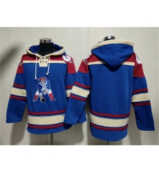 Men's New England Patriots Blank Navy Ageless Must-Have Lace-Up Pullover Hoodie