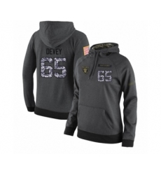 Football Women's Oakland Raiders #65 Jordan Devey Stitched Black Anthracite Salute to Service Player Performance Hoodie