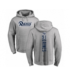 Football Los Angeles Rams #91 Greg Gaines Ash Backer Pullover Hoodie