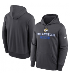 Men's Los Angeles Rams Anthracite Toss Sweep Performance Pullover Hoodie