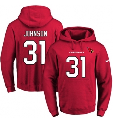 NFL Men Nike Arizona Cardinals #31 David Johnson Red Name & Number Pullover Hoodie