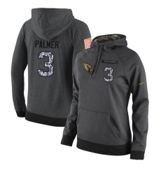 NFL Women Nike Arizona Cardinals #3 Carson Palmer Stitched Black Anthracite Salute to Service Player Performance Hoodie
