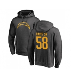 Football Los Angeles Chargers #58 Thomas Davis Sr Ash One Color Pullover Hoodie