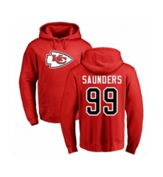 Football Kansas City Chiefs #99 Khalen Saunders Red Name & Number Logo Pullover Hoodie