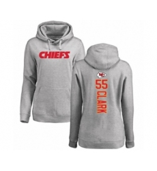 Football Women's Kansas City Chiefs #55 Frank Clark Ash Backer Pullover Hoodie