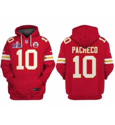 Men's Kansas City Chiefs #10 Isiah Pacheco Red Super Bowl LVIII Patch Limited Edition Hoodie