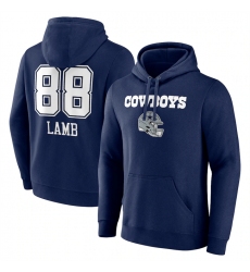Men's Dallas Cowboys #88 CeeDee Lamb Navy Team Wordmark Player Name & Number Pullover Hoodie