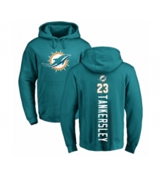Football Miami Dolphins #23 Cordrea Tankersley Aqua Green Backer Pullover Hoodie