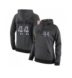 Football Women's Detroit Lions #44 Jalen Reeves-Maybin Stitched Black Anthracite Salute to Service Player Performance Hoodie