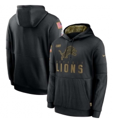 Men's NFL Detroit Lions 2020 Salute To Service Black Pullover Hoodie