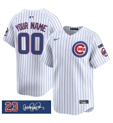 Men’s Chicago Cubs Active Player Custom White 'Ryne Sandberg Tribute' Vapor Limited V3 Stitched Baseball Jersey