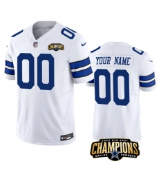 Men's Dallas Cowboys Active Player Custom White 2023 F.U.S.E. NFC East Champions Patch Football Stitched Jersey