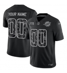 Men's Miami Dolphins Active Player Custom Black F.U.S.E. 2026 Salute to Service Limited Football Stitched Jersey