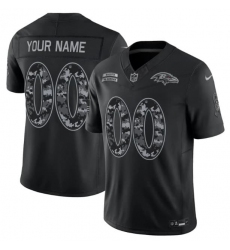 Men's Baltimore Ravens Active Player Custom Black F.U.S.E. 2026 Salute to Service Limited Football Stitched Jersey