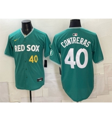 Men's Boston Red Sox #40 Willson Contreras Green 2025 City Connect Limited Stitched Baseball Jersey