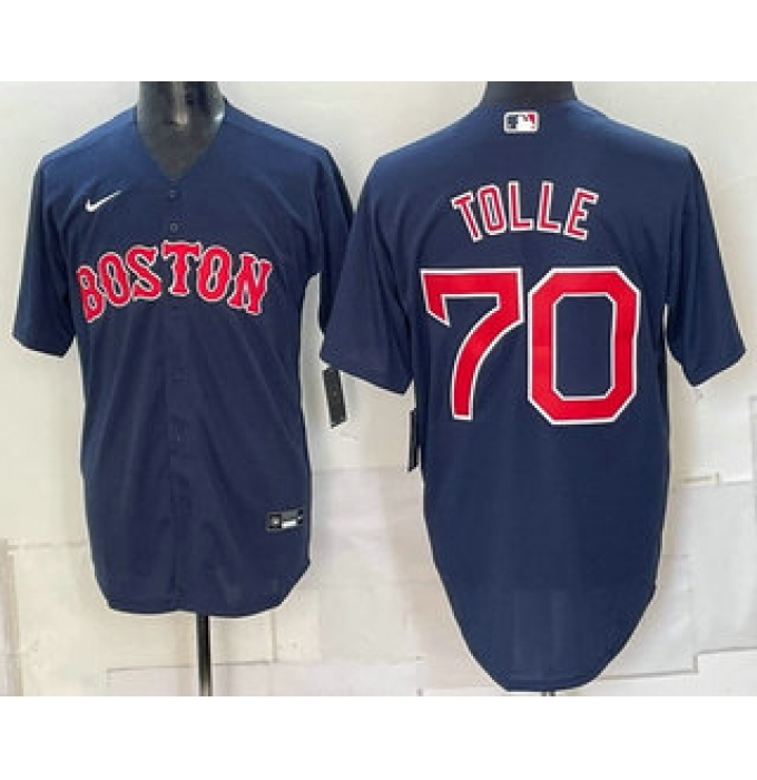 Men's Boston Red Sox #70 Payton Tolle Navy Cool Base Stitched Jersey