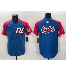Men's National League Chicago Cubs Team Big Logo Blue Red Alternate 2025 All-Star Edition Limited Stitched Baseball Jersey