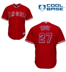 Men's Majestic Los Angeles Angels of Anaheim #27 Mike Trout Replica Red Alternate Cool Base MLB Jersey
